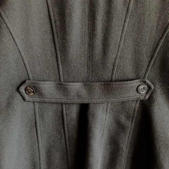 Vintage Le Chateau Button Up 90s Coat XL Black Wool Blend - Picture 6 of 16
